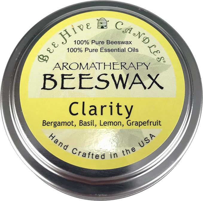 Bee Hive Candles Aromatherapy Beeswax Travel Tin (Clarity, 6oz)
