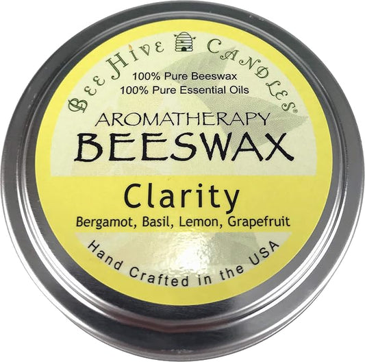 Bee Hive Candles Aromatherapy Beeswax Travel Tin (Clarity, 6oz)