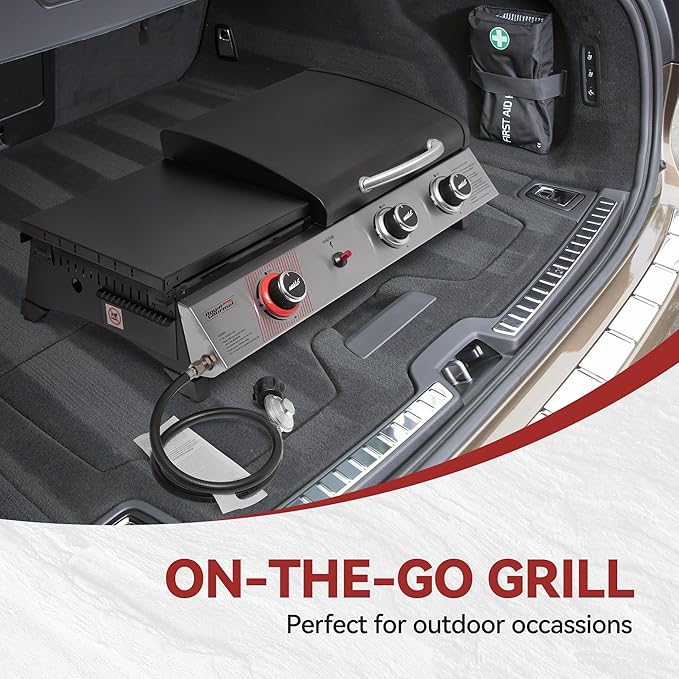 Royal Gourmet PD1305H 3 Burner Propane Gas Grill and Griddle Combo with Lid, 3-in-1 Grill Griddle Combo with 29,000 BTUs Output for Outdoor Cooking, 364 Sq. In. Cooking Area, Silver & Black | 3-in-1 Grill Griddle Combo | 29,000 BTUs Output, 364 Sq. In....