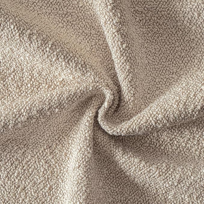 MIULEE 22x22 Decorative Euro Sham Boucle Couch Pillow Covers Oatmeal | Set of 2 Textured Neutral Throw Pillow Covers, Accent Solid Pillowcases, Sofa Living Room Home Decor