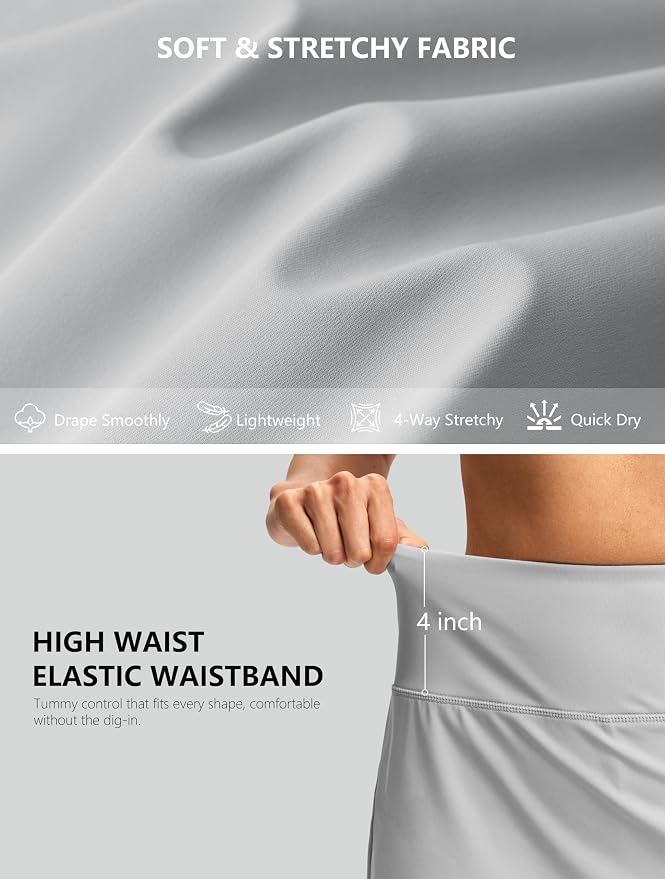 G Gradual 16"/18" Skorts for Women Golf Skirt with 2 Pockets Summer Casual | Built-In Shorts, High Waist, Soft 4-Way Stretch, Breathable Mesh Liner, Tennis Pickleball Athletic Wear, Easy To Match