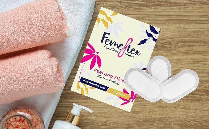 Femeflex Pantiless Panty Liners - Travel Pack (4 Count) Discreet|Compact|One Size Fits All|Wear All Day|Incontinence Support|Slight to Moderate Urine Leakage| No Panties No Problem