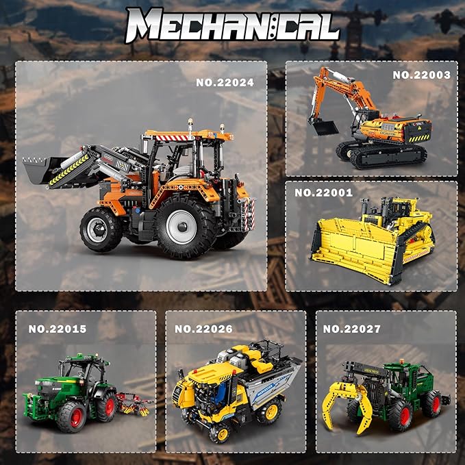 Loading Tractor Building Blocks for Adults with Remote Control - Architectural Model Kit, STEM Engineering Building Toys for Ages 18 and up (22024)