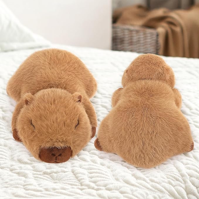 Weighted Capybara Plush Stuffed Animals-2lb 15”Kawaii Weighted Capybara Plush Toys,Cute Plushies Capybaras Plushies Animal Hugging Plushie Pillow,Soft Birthday Gifts for Adults Kids