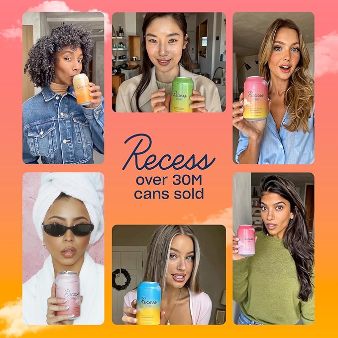 Recess Mood Magnesium & Adaptogen Drink, Relaxation Beverage, 12 ounce (Variety Pack, 12 pack)