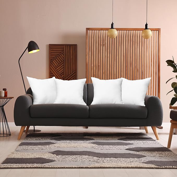 Utopia Bedding Throw Pillows, Decorative 16x16 Pillow Inserts, Set of 4 | Down alternative pillow insert with plush fluffy fill for beds sofas couches and chairs. Suitable for indoor outdoor use.