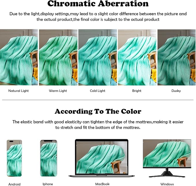 NEWCOSPLAY Fleece Leaves Pattern Twin Blanket, Aqua, 60"x80" | Super Soft Throw Blanket, Lightweight Cozy Bed Sofa Blanket, Premium Silky Flannel Fleece, Travel Blanket for All Season Use