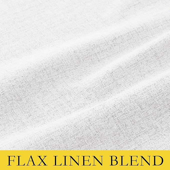 NICETOWN Linen Full Blackout Curtains 52 x 80 inch Panels, Full Bedroom Light Blocking, Thick Linen Blend Rod Pocket & Back Tab Draperies with Liners for Home Theater(Set of 2, Greyish White)