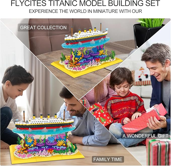Titanic Ship Micro Mini Building Blocks Set，3892PCS+ Classic Collectible Display Model Set,MOC Boat Bricks Kit Bricks Model，Great Gift for Adults/Teens