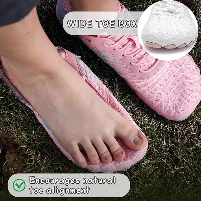 Barefoot Shoes for Women & Men, Grounded Walking Hiking Barefoot Shoes, Wide Toe Box Non-Slip Water Athletic Footwear, Comfortable Vitality Barefoot Footwear, Trail Running Sneakers Unisex