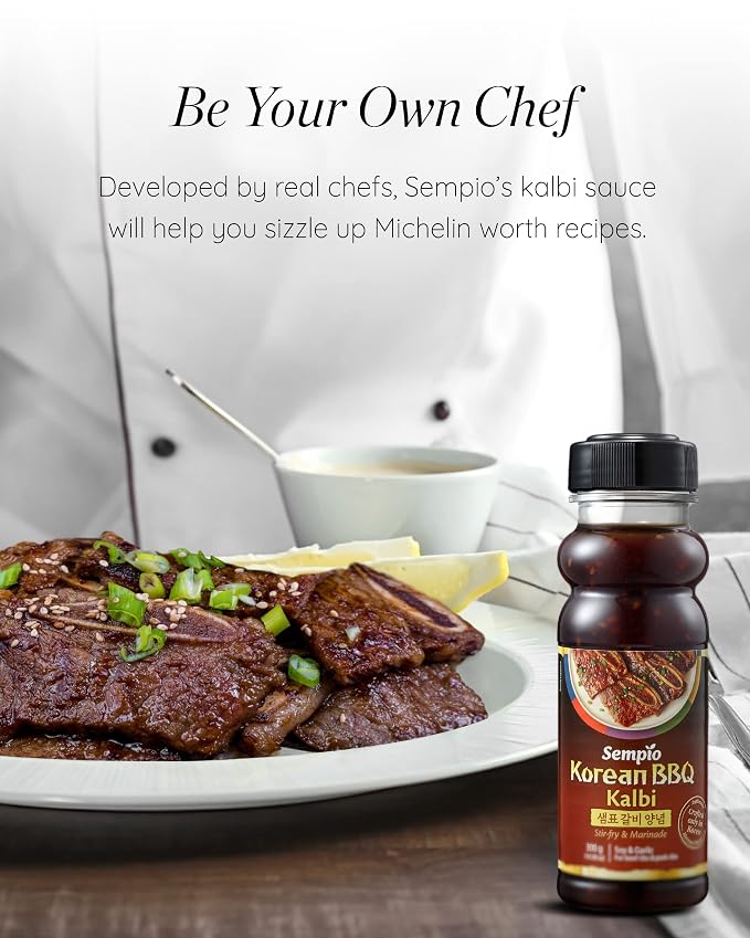 Sempio Korean BBQ Kalbi Soy & Garlic Marinade, 17.63oz / 500g | Sweet & Savory Authentic Korean BBQ Sauce with Soy Sauce & Garlic, Perfect for Stir-Fry and Grilled Meats, Zero Trans Fat