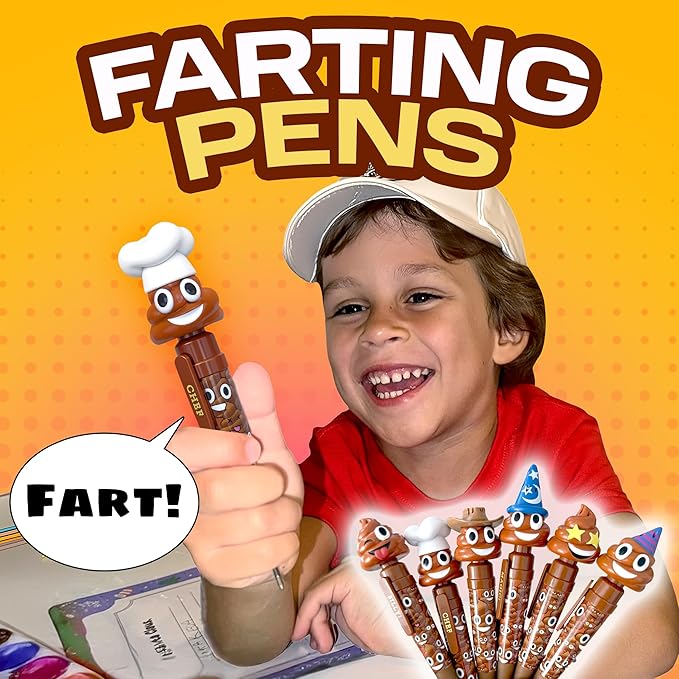 Farting Poop Pen with Multiple Funny Sounds - Perfect Halloween Games & Novelty Gift for Teens, Kids & Boys - Pen & Prank Toy for Halloween Parties, Games & Family Fun All Day (Chef)