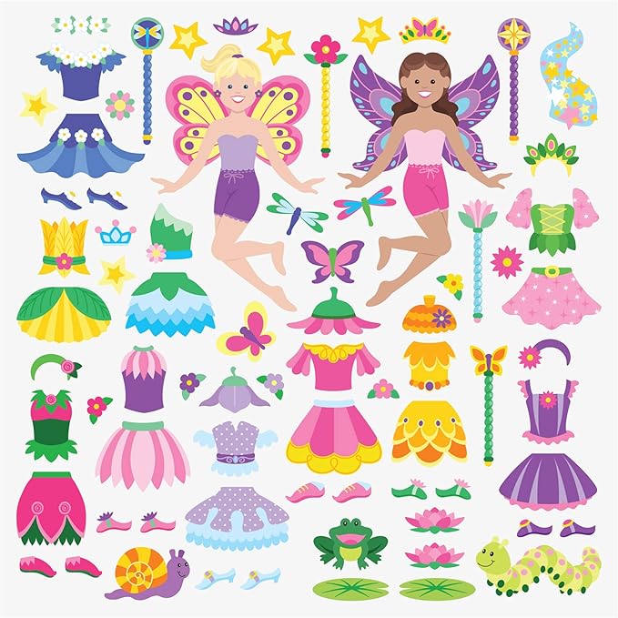 Melissa & Doug Puffy Sticker Pads Set: Fairy, Dress-Up, and Mermaid - 216 Reusable Stickers