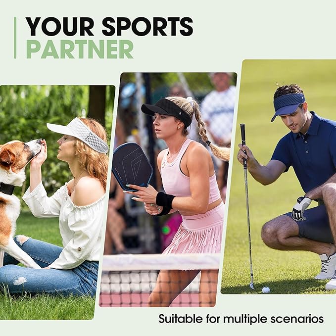 Breathable Mesh Sun Visor Lightweight Sport Hat for Men Women | Adjustable Elastic Machine Washable Moisture Wicking Quick Dry Comfortable Sun Protection for Golf Running Tennis Hiking