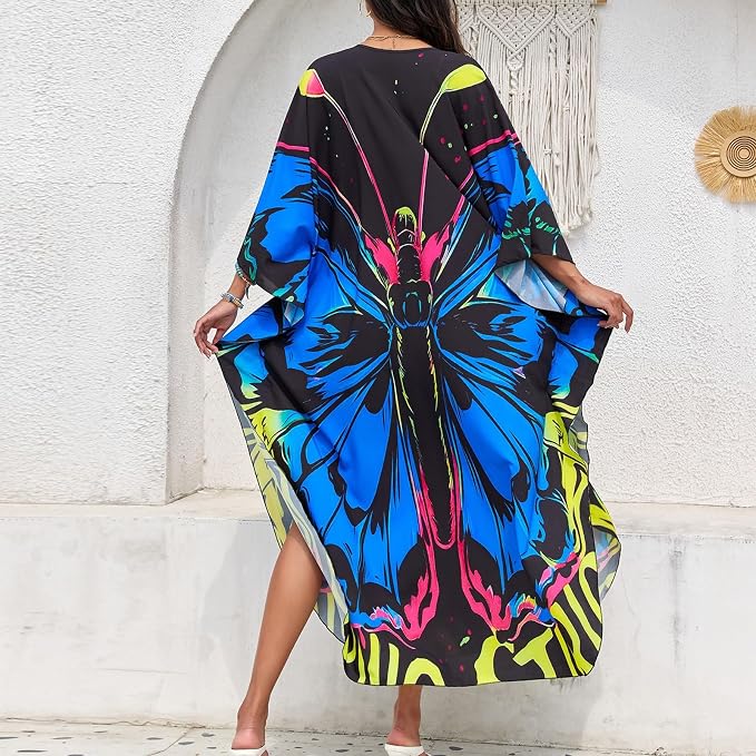 SXMURP Moomoo Dresses for Women, Caftan Dresses for Women Tropical Hawaiian Cotton Cover Ups Bathing Suit Loungewear Swimsuit