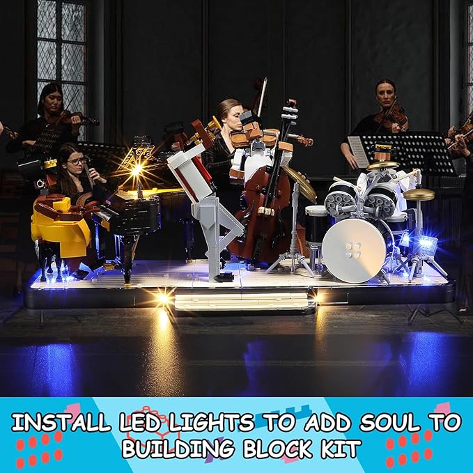 LED Light Kit for Lego 21334 Jazz Quartet Set, Compatible with Lego 21334 Building Blocks Model(Not Include Blocks Set)