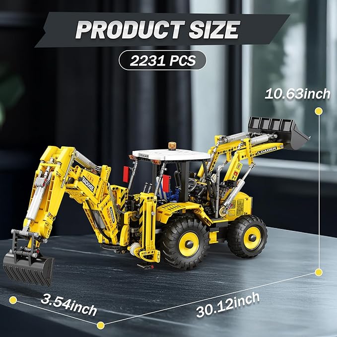 Loader Building Set Toy Excavator 22018 Excavator Toy 2231 Construction Toys, Building Toys for Kids Adults