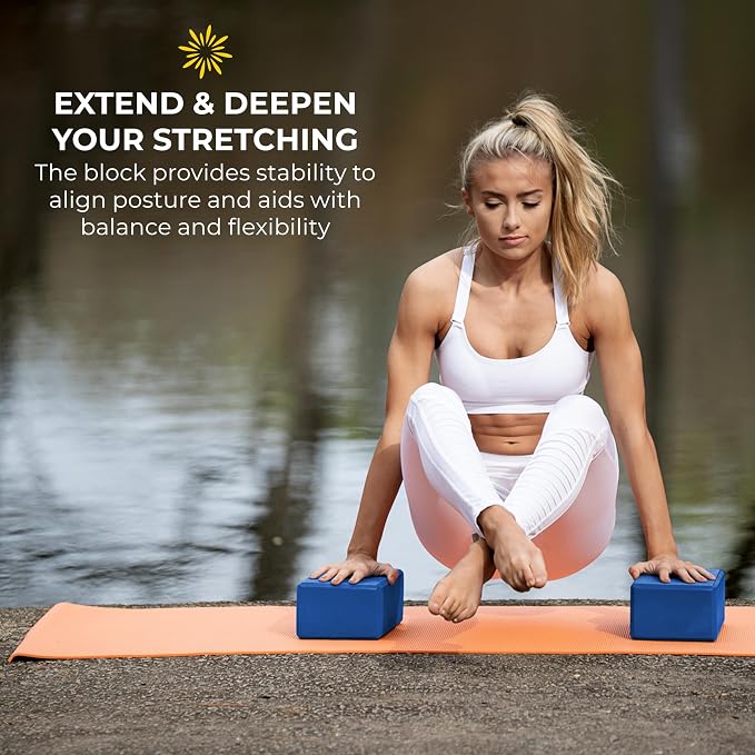 4" Yoga Block, 10 Pack Bulk EVA Foam Yoga Blocks, Firm and Supportive Yoga Brick, Balance Foam for Stretching, Pilates, and Workout, 4" x 6" x 9"