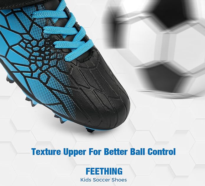 Kids Soccer Cleats for Boys Girls Soccer Shoes Firm Ground Youth Lightweight Athletic Training Football Cleats for Little/Big Kid