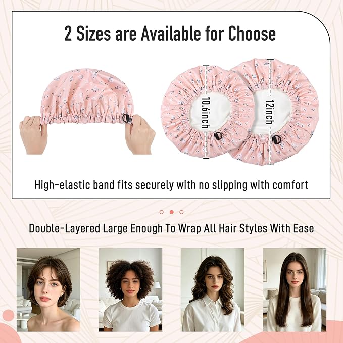 Castor Oil Pack Wrap Organic Cotton for Hair Growth, Overnight Hair Wrap for Sleep, Reusable Hair Mask Cap for Castor Oil Treatment of Balding,Thinning Dry and Damaged Hair(Oil Not Included) Flowers,M