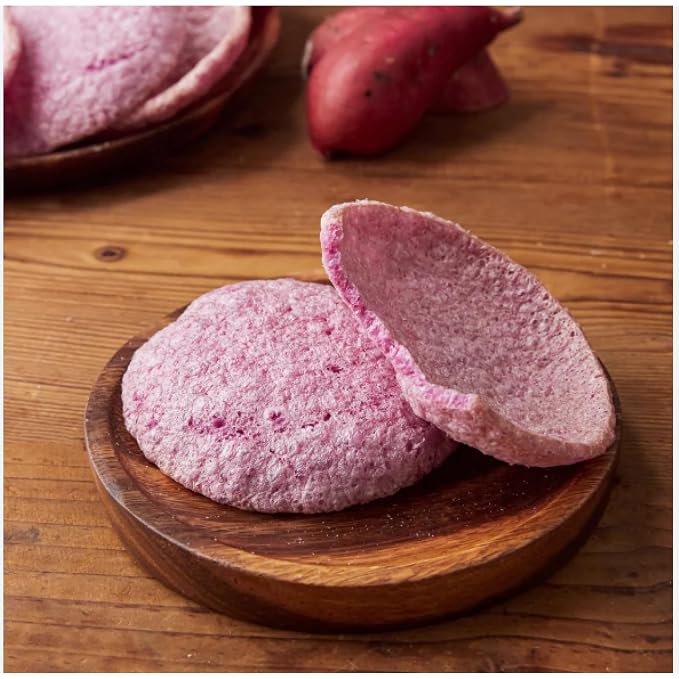 GEUNYEONG BAKESHOP Korean Traditional Freshly Popped Rice Cakes, Original(120g), Sweet Pumpkin(100g), and Purple Sweet Potato(100g) (3 Pack, Purple Sweet Potato)