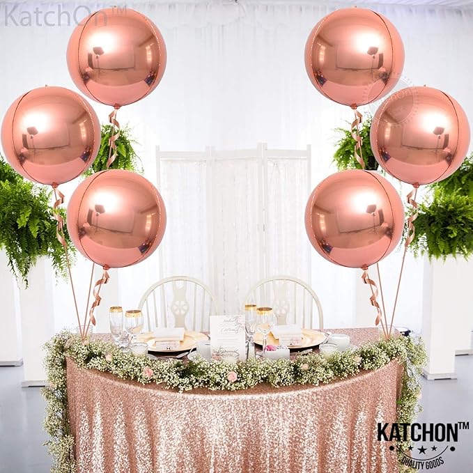 KatchOn, Rose Gold Balloons - 22 Inch, Pack of 6 | Rose Gold Foil Balloons for Bridal Shower Decorations | Mylar Balloon for Bachelorette, Anniversary, Birthday Party, Graduation Decorations 2026
