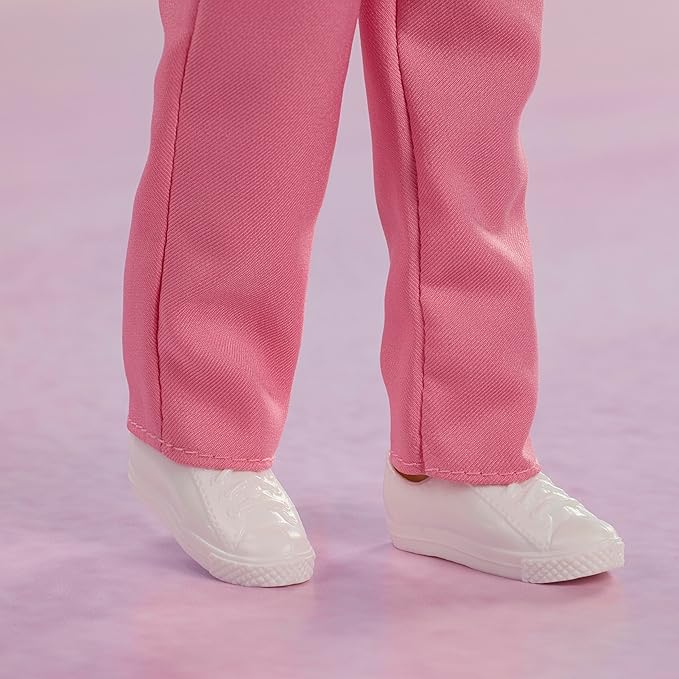Barbie The Movie Allan Collectible Doll, Michael Cera as Allan with 2 Removable Movie Fashions, Pink Jumpsuit Outfit & Blue Striped Beach Set with Sunglasses