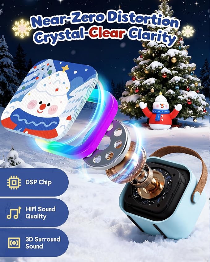 Mini Karaoke Machine for Kids, 2025 TOP Toys Birthday Gifts Ideas for Girls Ages 4, 5, 6, 7, 8, 9, 10, 12+ Years Old, Portable MP3 Player with 2 Wireless Mics for Party