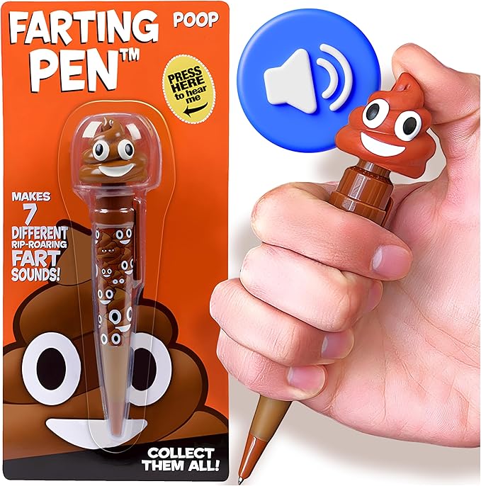 Farting Poop Pen with Multiple Funny Sounds - Perfect Halloween Games & Novelty Gift for Teens, Kids & Boys - Pen & Prank Toy for Halloween Parties, Games & Family Fun All Day (Original)
