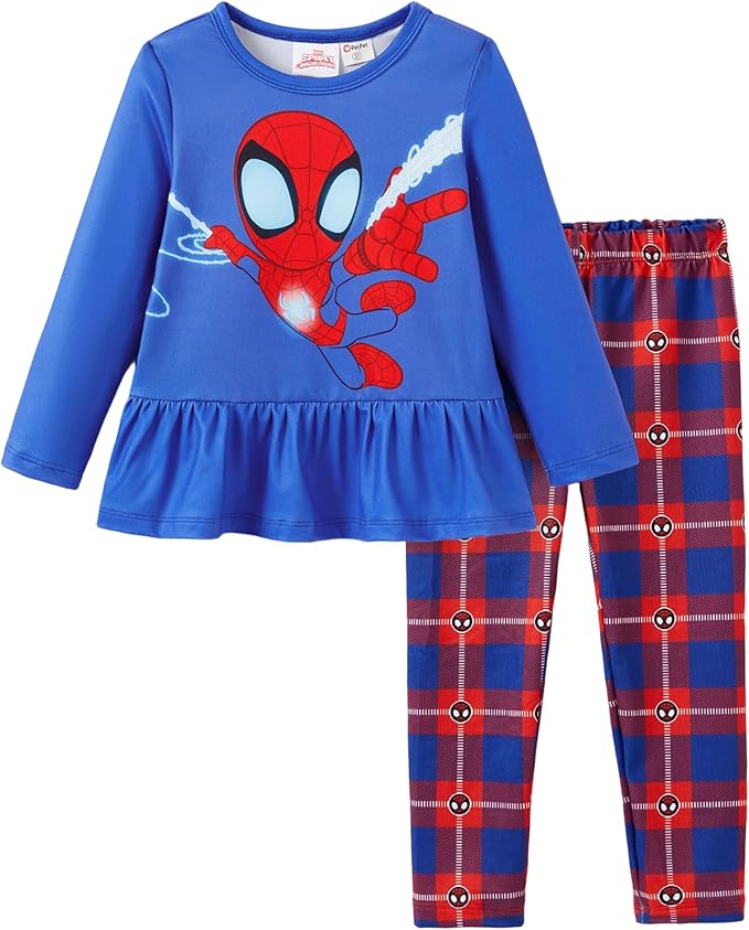 Disney Minnie Mouse Frozen Princess Marvel Toddler Girls Clothes Long Sleeve Sweatshirt + Leggings 2pcs Outfits Set 2-6Y