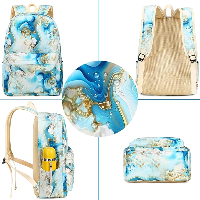 Bluboon Teen Girls School Backpack Kids Bookbag Set with Lunch Box Pencil Case Travel Laptop Backpack Casual Daypacks