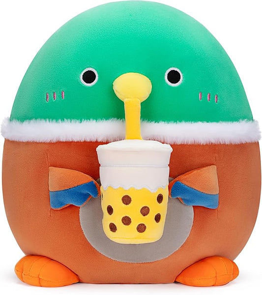 Original 13.5-inch Duck Pillow Stuffed Animal Toy Plush,Big Size Soft Cute Fat Cuddle Huggable Plushie Toys,Gift for Kids Family Girls Boys
