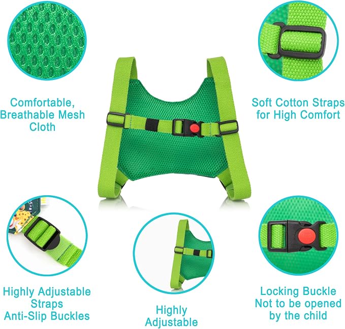HappyVk Toddler Leash Harness Kid Leash Child Safety Harness Baby Leash Anti Lost Ages 1-4