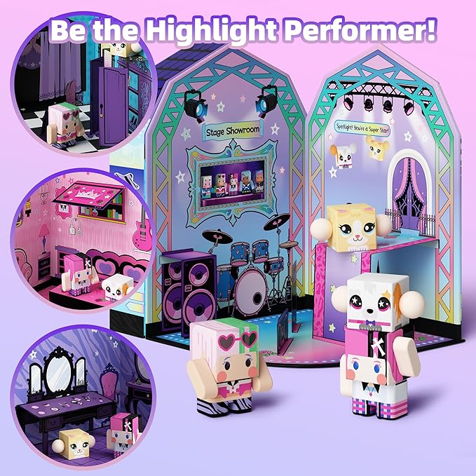 GobiDex Magnetic Doll House Playset for Girls, STEM Toddler Toys with 4 Scenes, Figures, Pets & Stickers – Great Birthday Gift for Kids Pretend Play