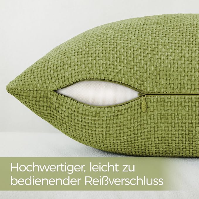 a moment Forest Green Chenille Throw Pillow Covers 20x20 Inch Pack of 2 Modern Decorative Throw Pillow Covers Farmhouse Cross Covers Home Decor for Sofa Bedroom Living Room