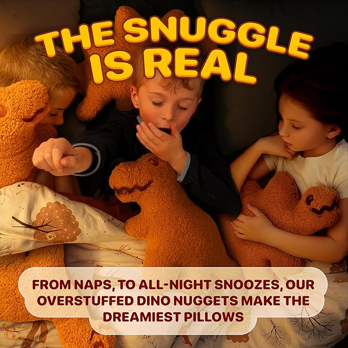 Large Dino Nugget Pillow, Premium Chicken Nugget Dinosaur Stuffed Animal Plush – Ultra Soft 18 inch Fun Dinosaur Toys Throw Pillows for Kids, Boys & Girls (Stego Sammy)