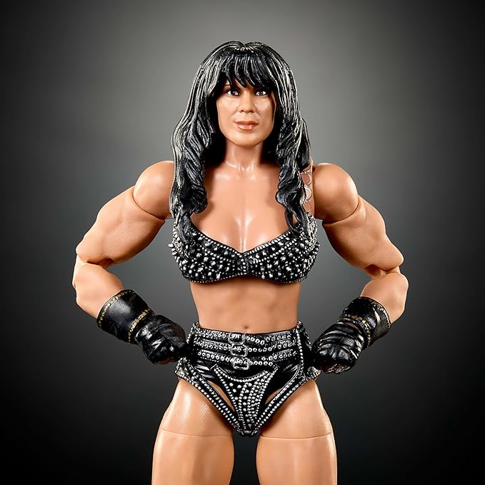 Mattel WWE Elite Collection Action Figure & Accessories, Premium Live Event Chyna Set, SummerSlam Series with Jesse “The Body” Ventura Build-A-Figure Parts