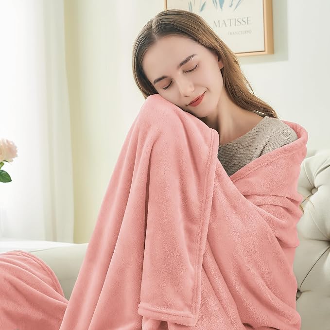BEDELITE Fleece Blanket Soft Plush Throw for Couch Pink 50"x60" | Ultra Soft Fleece, Plush Microfiber, Lightweight Warmth, All Season Comfort, Fade Resistant, Machine Washable, Couch Sofa Bed