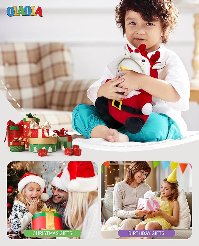 OLAOLA Christmas Reindeer Snowman Plush 15 Inch Cute Snowman Stuffed Animals Plush Toy Soft Doll Pillow for Kids Adults