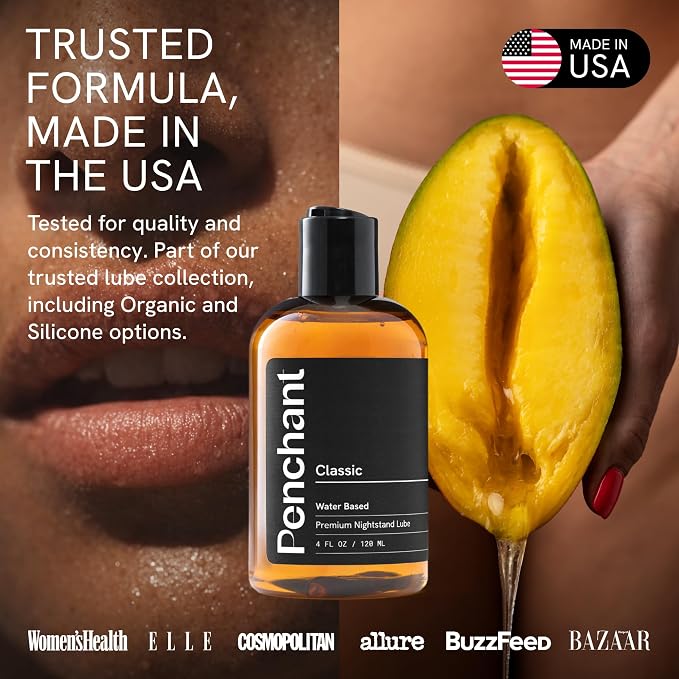 Penchant Classic Water-Based Personal Lubricant for Women and Men – Smooth Clean-Rinsing Personal Lube for Everyday Use - Unscented, Condom Compatible Lube for Sex - Made in USA (8 fl oz)