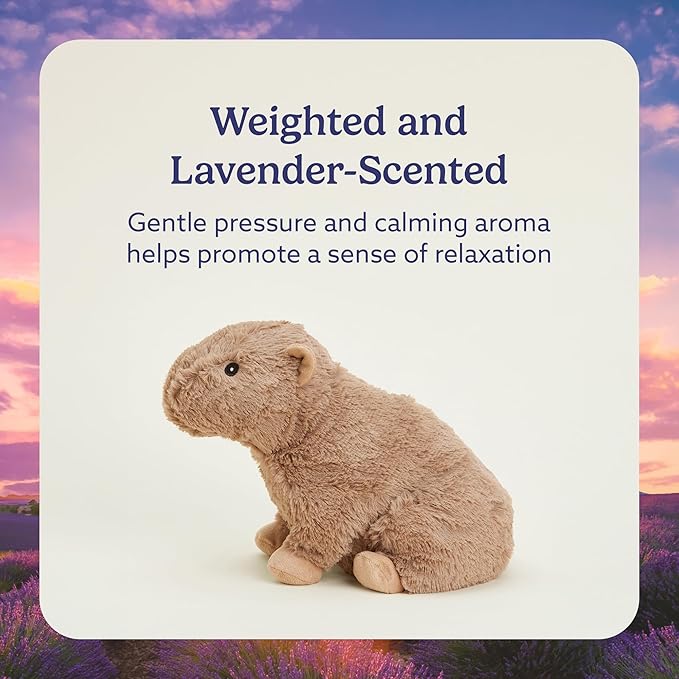 warmies Microwavable & Weighted Stuffed Animals, Capybara - Heated Stuffed Animal Plushie for Warmth & Comfort - Cute Soft Plush Toys for Adults & Children (Boys, Girls, Babies & Toddlers)