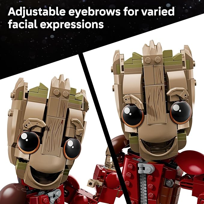 LEGO Marvel Ravager Jumpsuit Groot Building Toy for Boys & Girls, Ages 10+ - Posable Display & Play Figure W/Detonator Device - Gift Idea for Birthdays - 76341