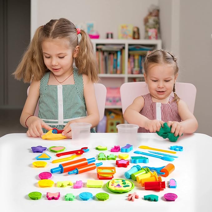 JOYIN 44 Clay Tools Set for Kids, Clay Accessories with Various Plastic Molds, Rolling Pins, Cutters