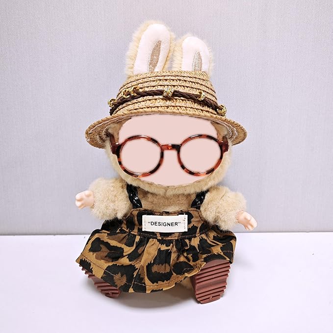 Clothes for Labubu, Handcrafted Set for 15cm/17cm Doll, Premium Doll Outfit with Accessories, 4 Piece Stylish Clothes for Labubu Accessories