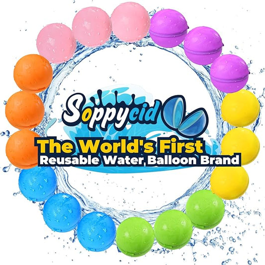 Reusable Water Balloons 18PCS - Summer Water Toys for Pool Beach & Outdoor, Self-Sealing Refillable Water Bombs for Kids Ages 3-14, Magnetic Splash Balls for Kids Fun Games & Activities