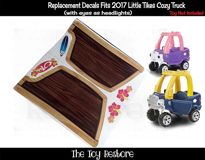 Toy Restore Replacement Stickers Fits Little Tikes Cozy Truck Wood Panel Add on