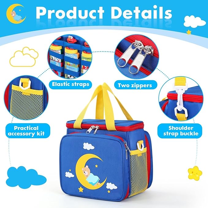 PISOSN Carrying Case for Little Tikes Story Dream Machine, Storage Bag Compatible with Dr. Seuss Books & Characters, Portable Organizer with Handle & Adjustable Shoulder Strap, Travel Home Accessory