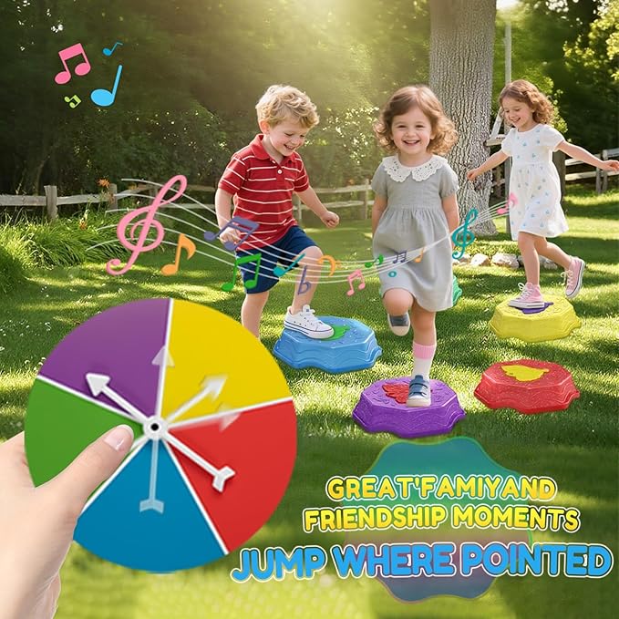 Stepping Stones for Kids with Light & Music, Indoor & Outdoor Toys for Toddlers Kids Ages 3+,Toddler Sensory Toy for Obstacle Course Coordination