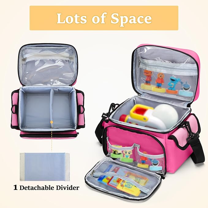 LoDrid Carrying Bag Compatible with Little Tikes Story Dream Machine Starter Set, Portable Storage Case for Books and Accessories with Handle and Shoulder Strap, Rose Red, Bag Only (Patent Design)