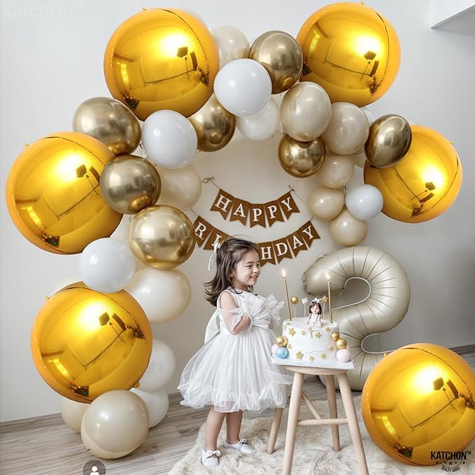 KatchOn, Gold Foil Balloons - Huge 22 Inch, Pack of 6 | Big Metallic Gold Balloons for Graduation Decorations 2026 | Golden Mylar Ballooon for Golden Birthday Party Decorations | Wedding, Engagement
